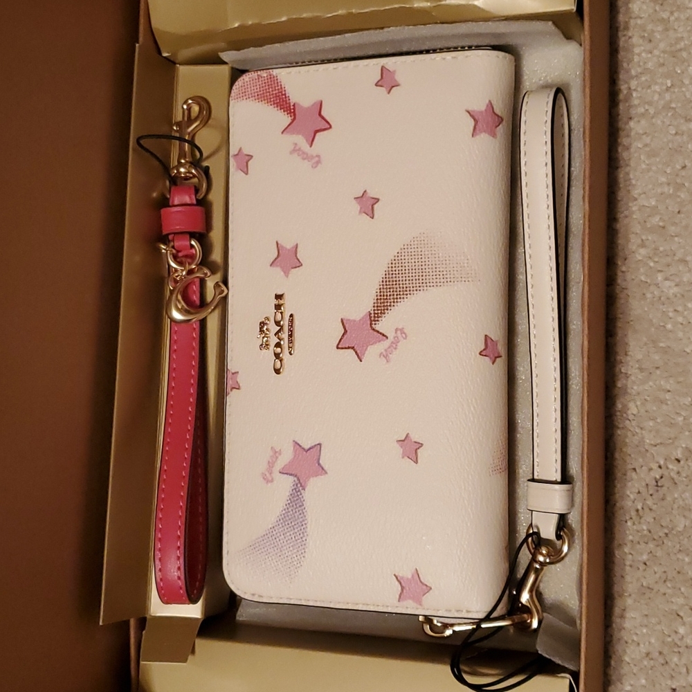 Coach Boxed Long Zip Around Wallet with Disco Star Print C7351 NWT - Picture 4 of 5